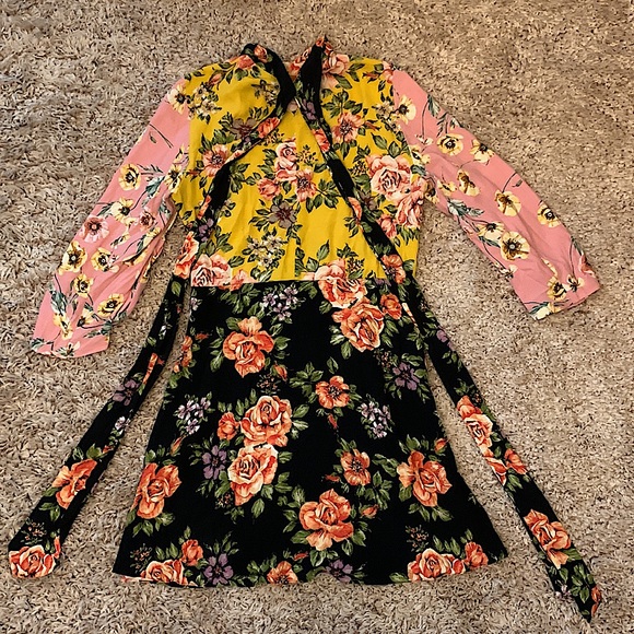 Zara Multicolored Boho Floral Dress Sz S - Picture 5 of 6